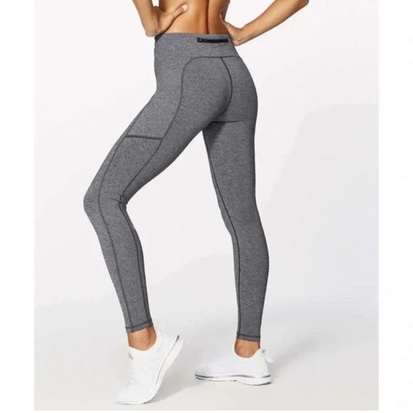 Lululemon Speed Up Tight Size 6 Heathered Black Leggings - Picture 2 of 10